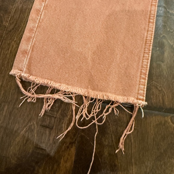 RE/DONE 70s High Rise Stove Pipe Straight Leg Jeans Red Burnt Orange size 24 - Picture 7 of 15